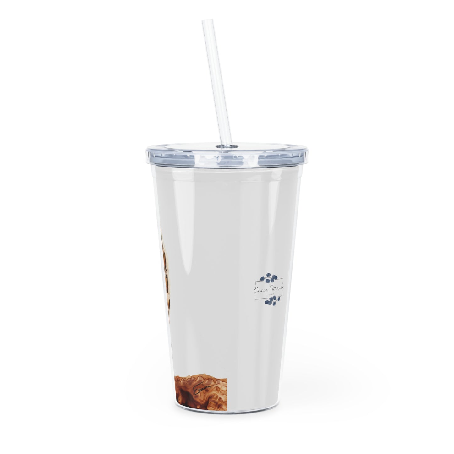Plastic Tumbler with Straw "Morel Morsels"