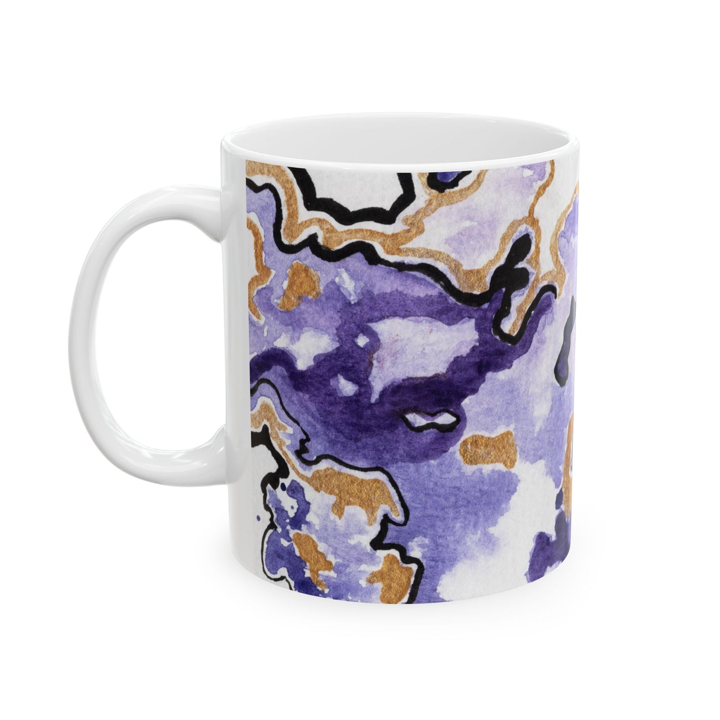 "Veins of the Earth" Abstract Watercolor Art Ceramic Mug
