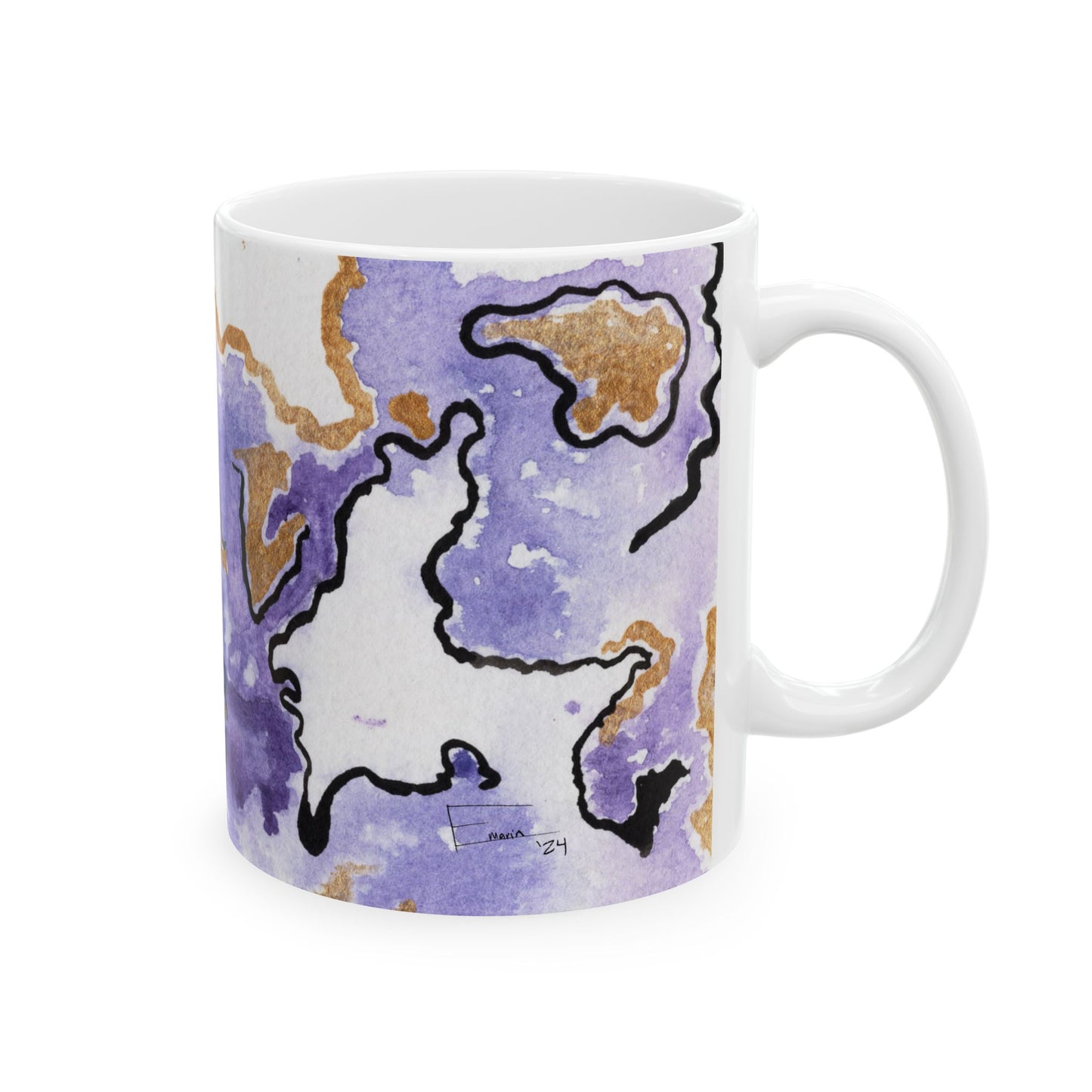 "Veins of the Earth" Abstract Watercolor Art Ceramic Mug