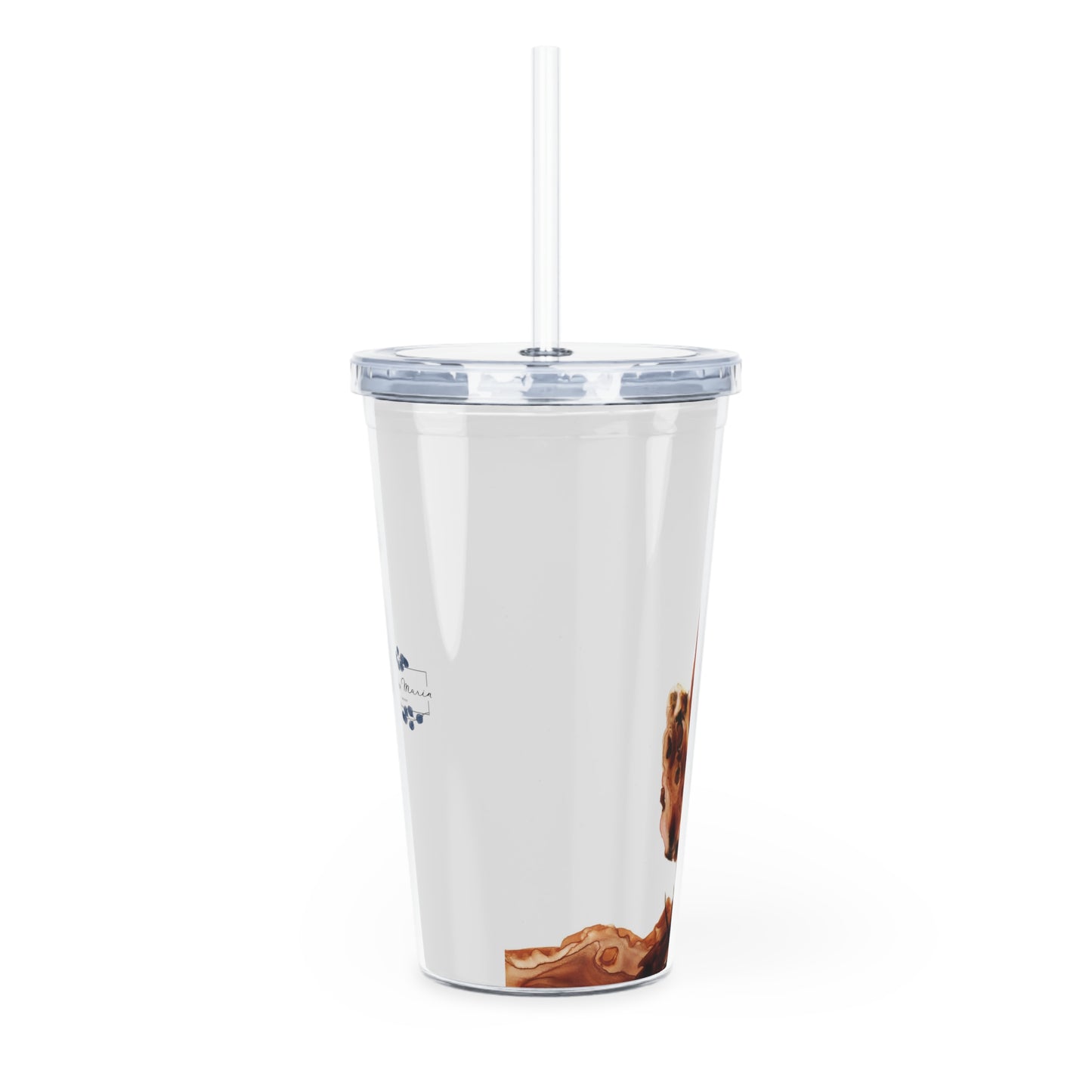 Plastic Tumbler with Straw "Morel Morsels"