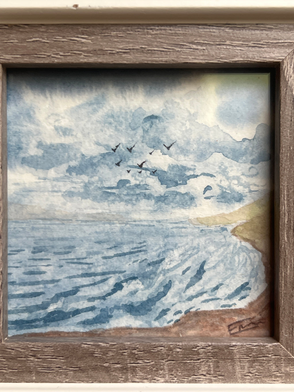 Beach Day Original Artwork |3x3 | Framed