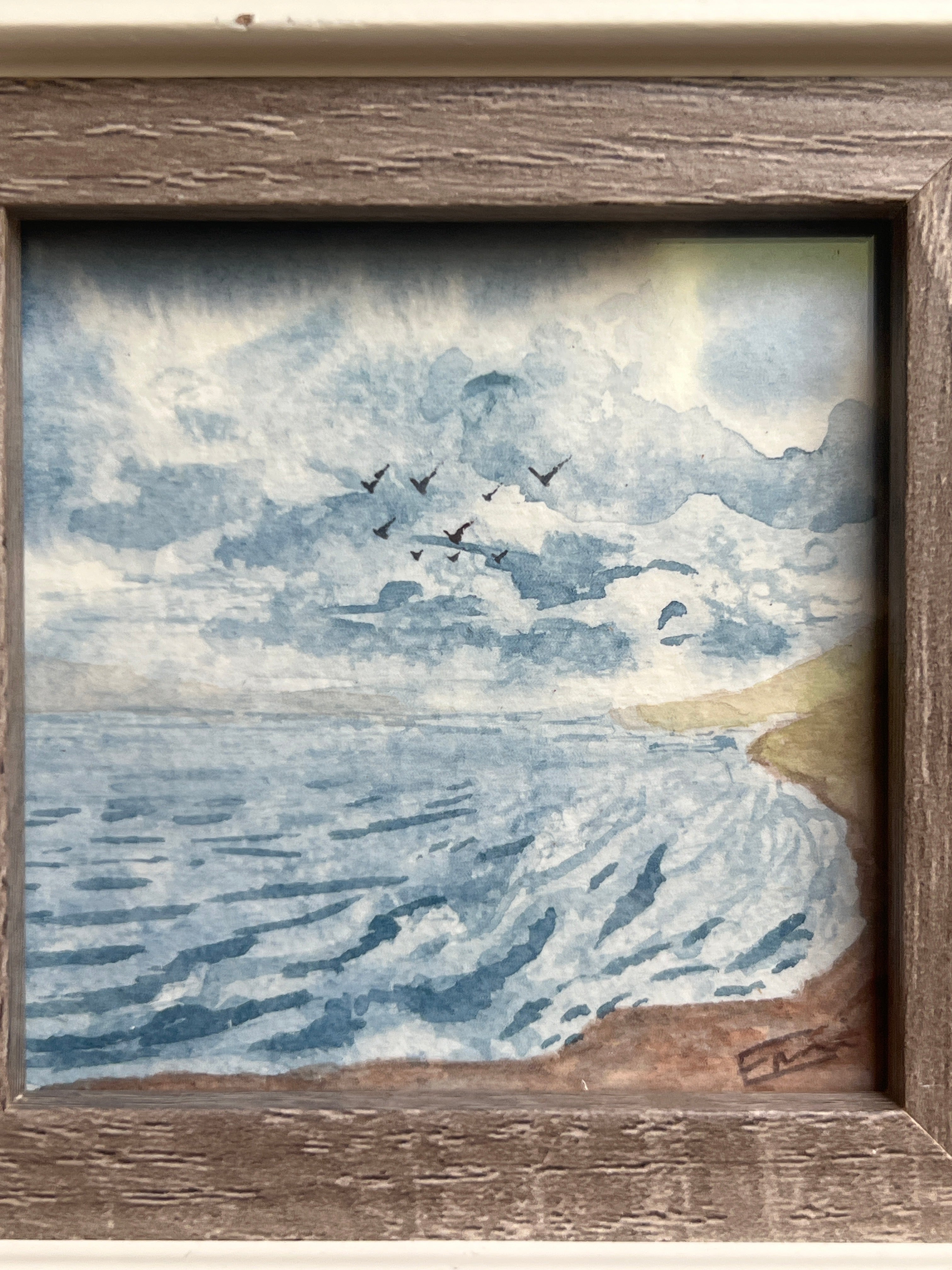 Beach Day Original Artwork |3x3 | Framed