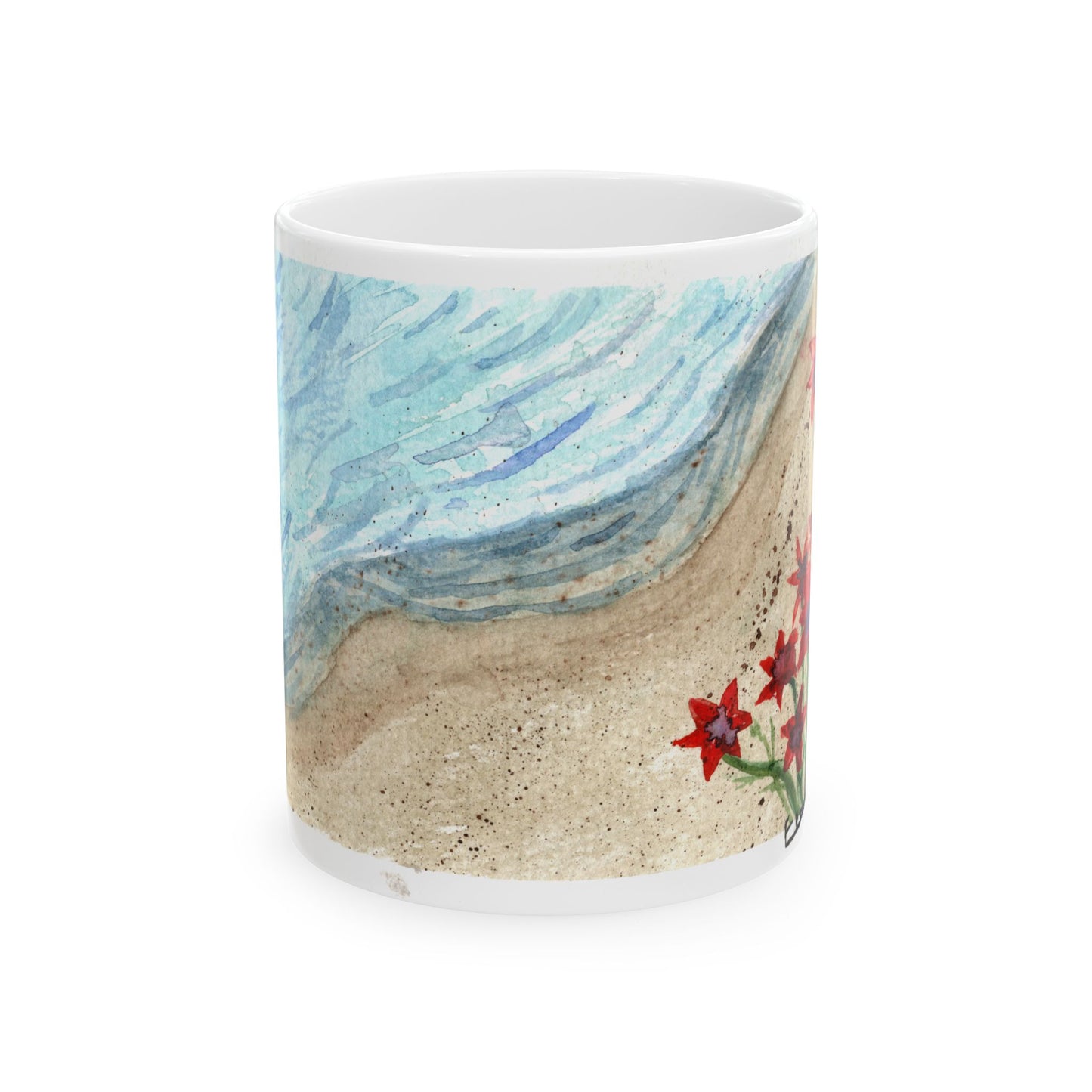 "Seaside Blossoms" Watercolor Art Ceramic Mug