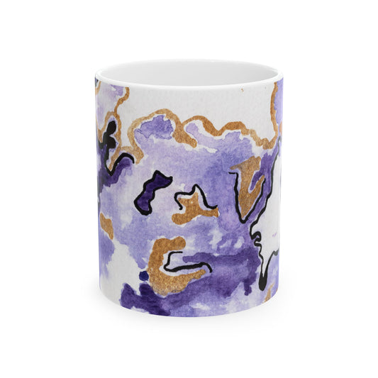 "Veins of the Earth" Abstract Watercolor Art Ceramic Mug