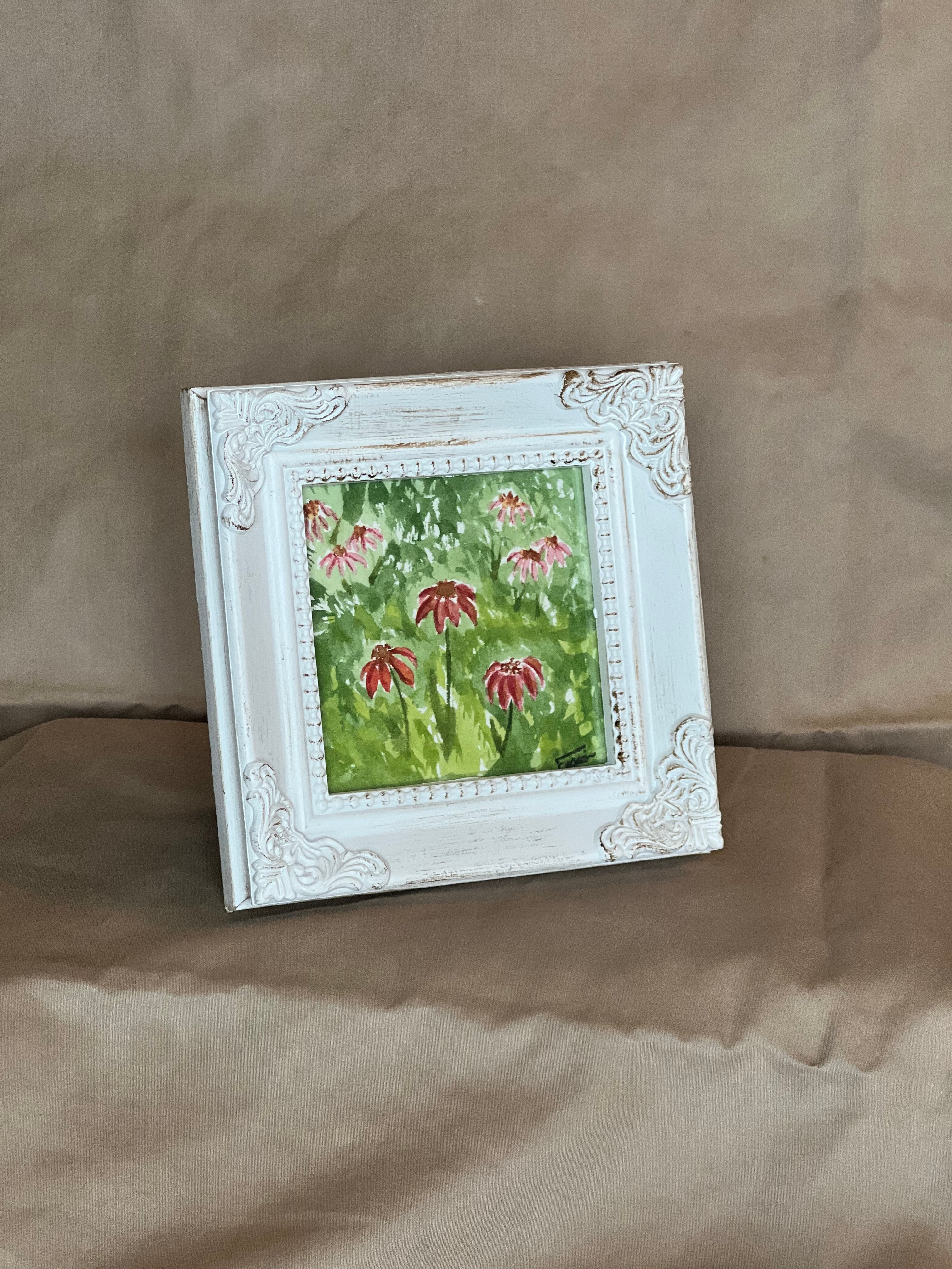 Coneflower Fields Original Artwork |3x3 | Framed