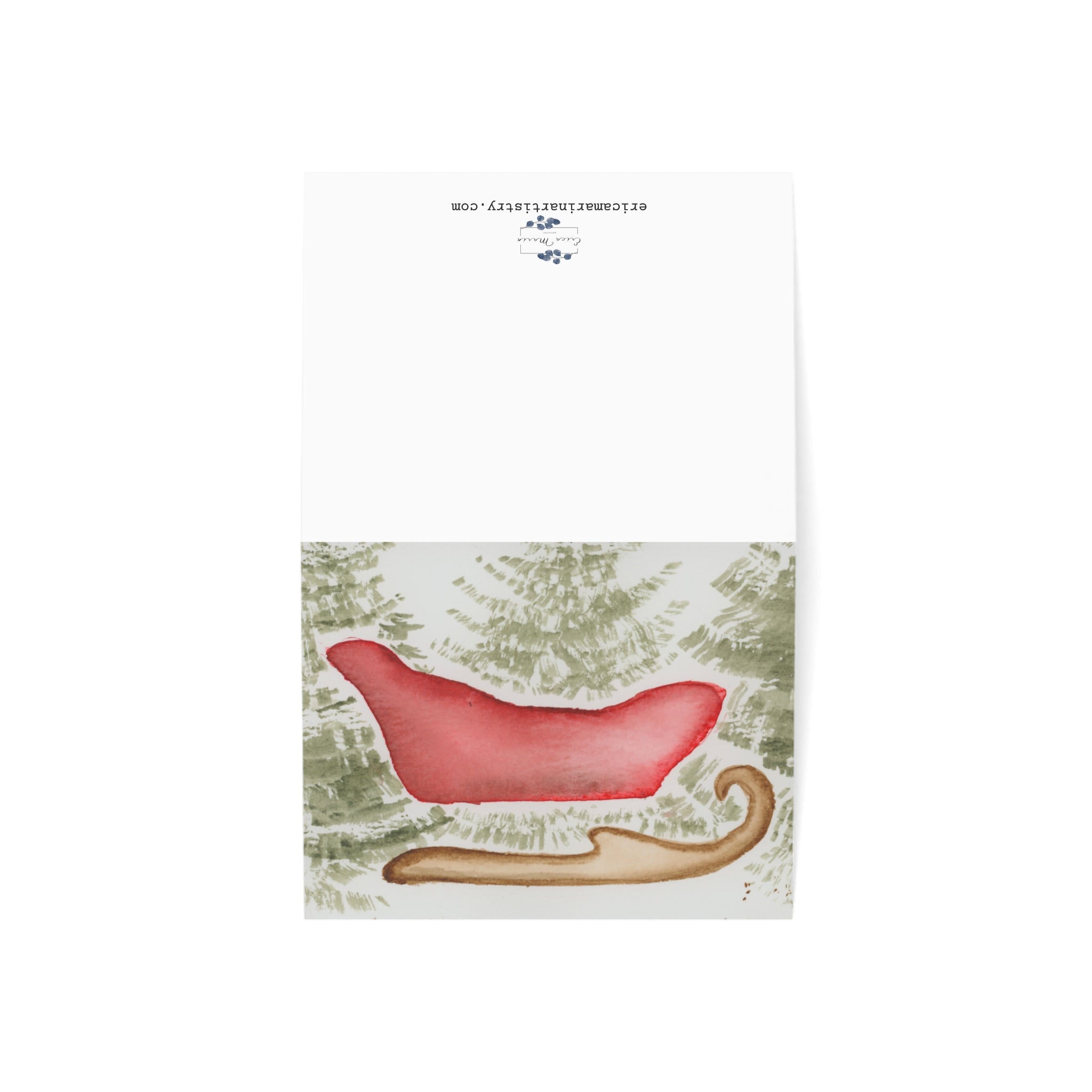 Holiday Sleigh Greeting Cards (Set of 1, 10, 30, 50)
