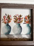 Fall Vases |3x3 | Framed