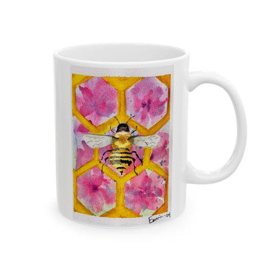 "Queen Bee" Watercolor Art Ceramic Mug