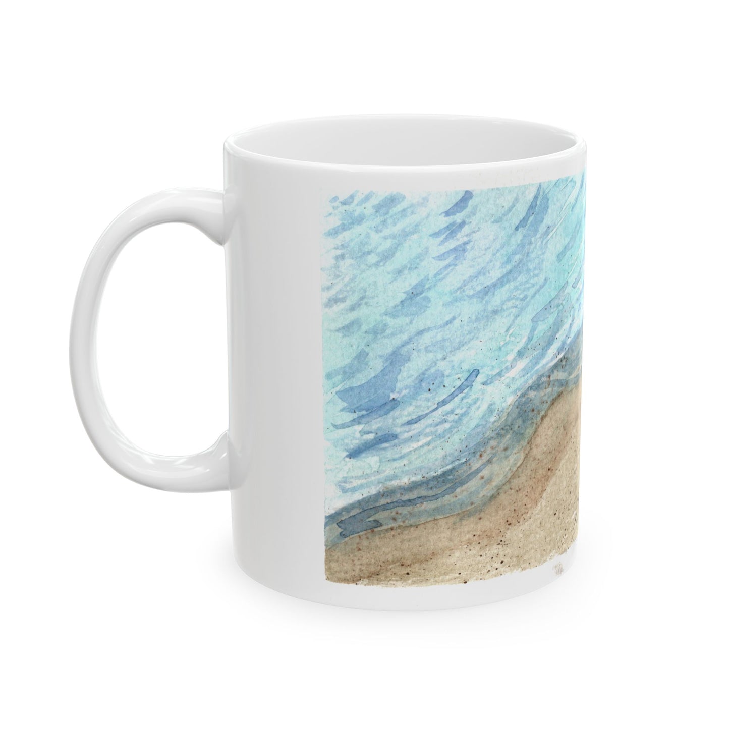 "Seaside Blossoms" Watercolor Art Ceramic Mug