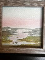Pink Marshlands Original Artwork |3x3 | Framed