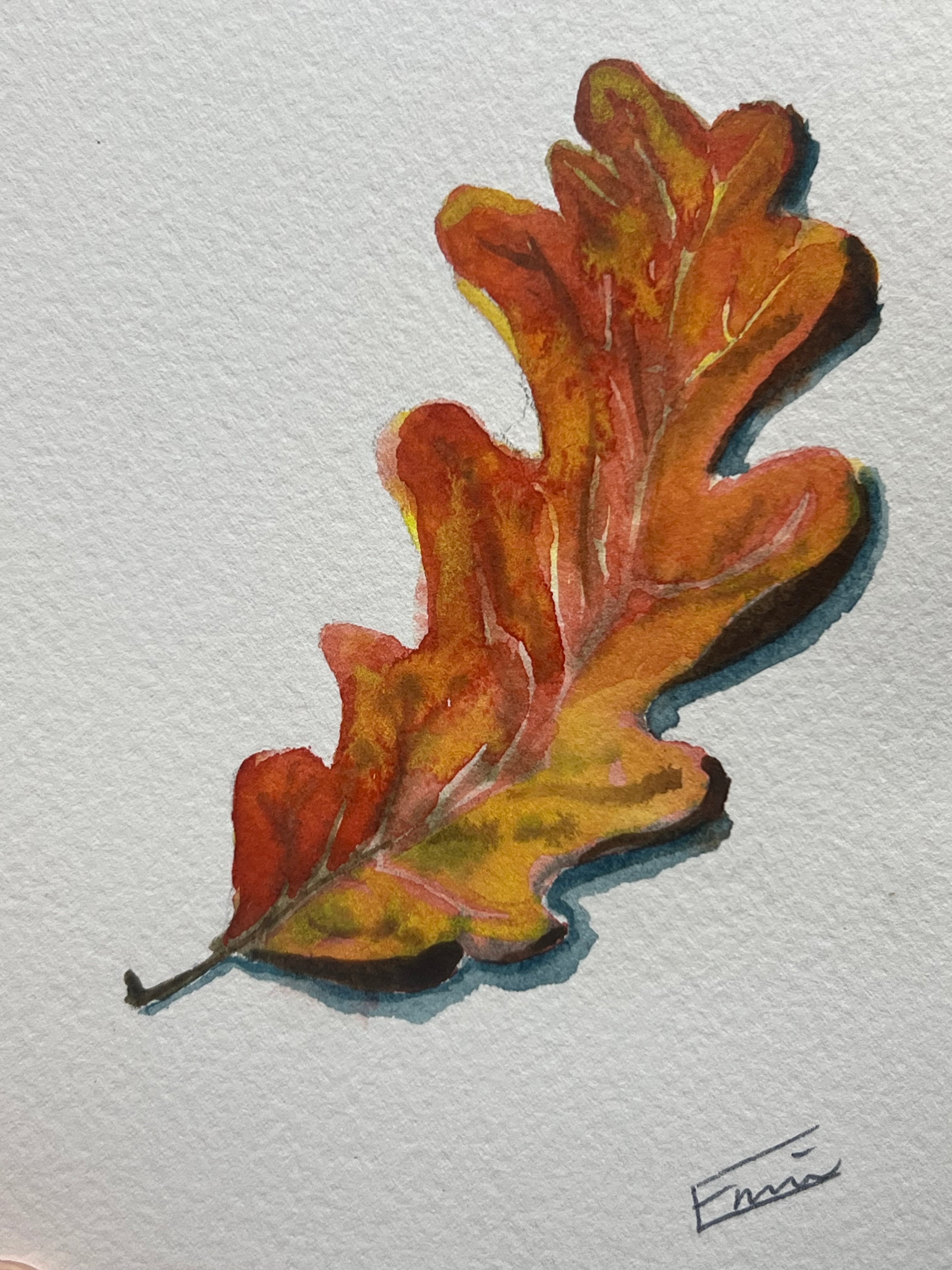 Pin Oak Leaf Original Artwork | 4x6 | Unframed