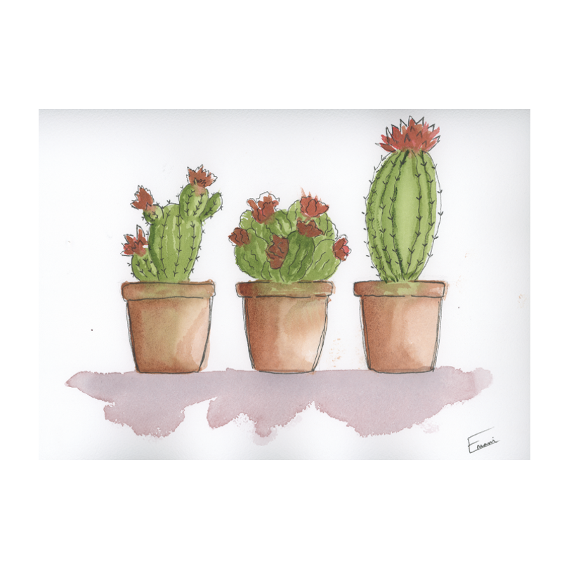 Potted Pokies Art Print