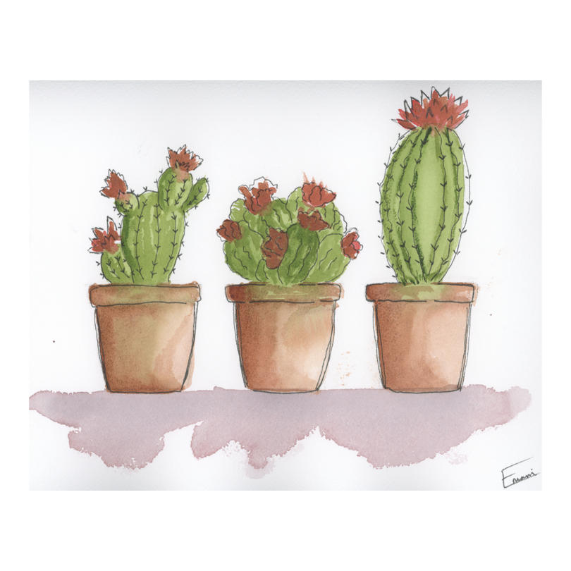 Potted Pokies Art Print