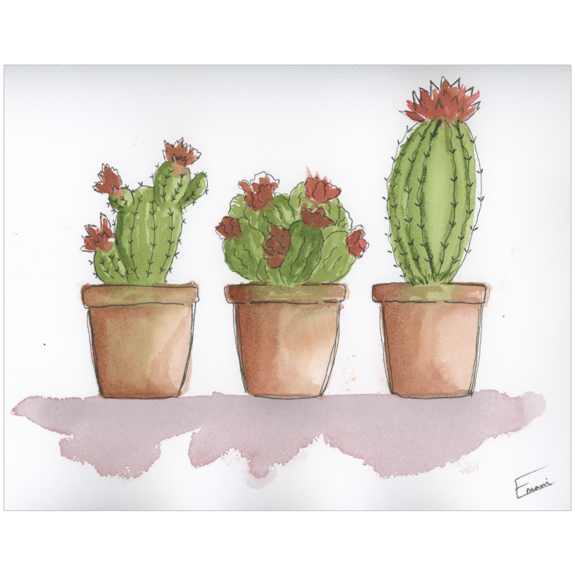 Potted Pokies Art Print